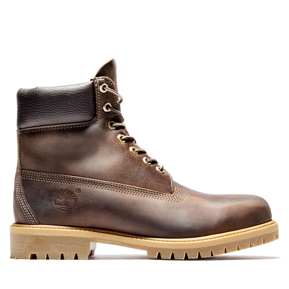 Timberland 6-Inch Μποτακια Ανδρικα Καφε - Heritage Waterproof - Greece 8524310-AC